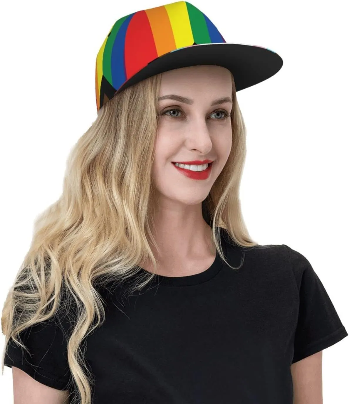 Rainbow LGBT Gay Pride Baseball Cap Cute LGBT Hats Adjustable Trucker Hat Funny LGBT Print Hats for Men and Women