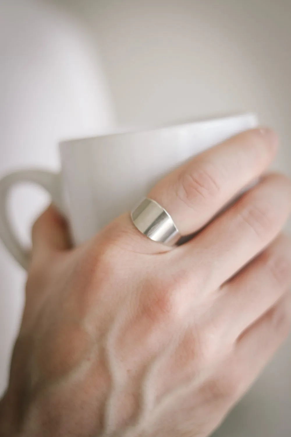 Ring for men, silver plain ring, men's ring, boyfriend gift for him, adjustable ring, wrapped ring, minimalist mens jewelry, stacking ring