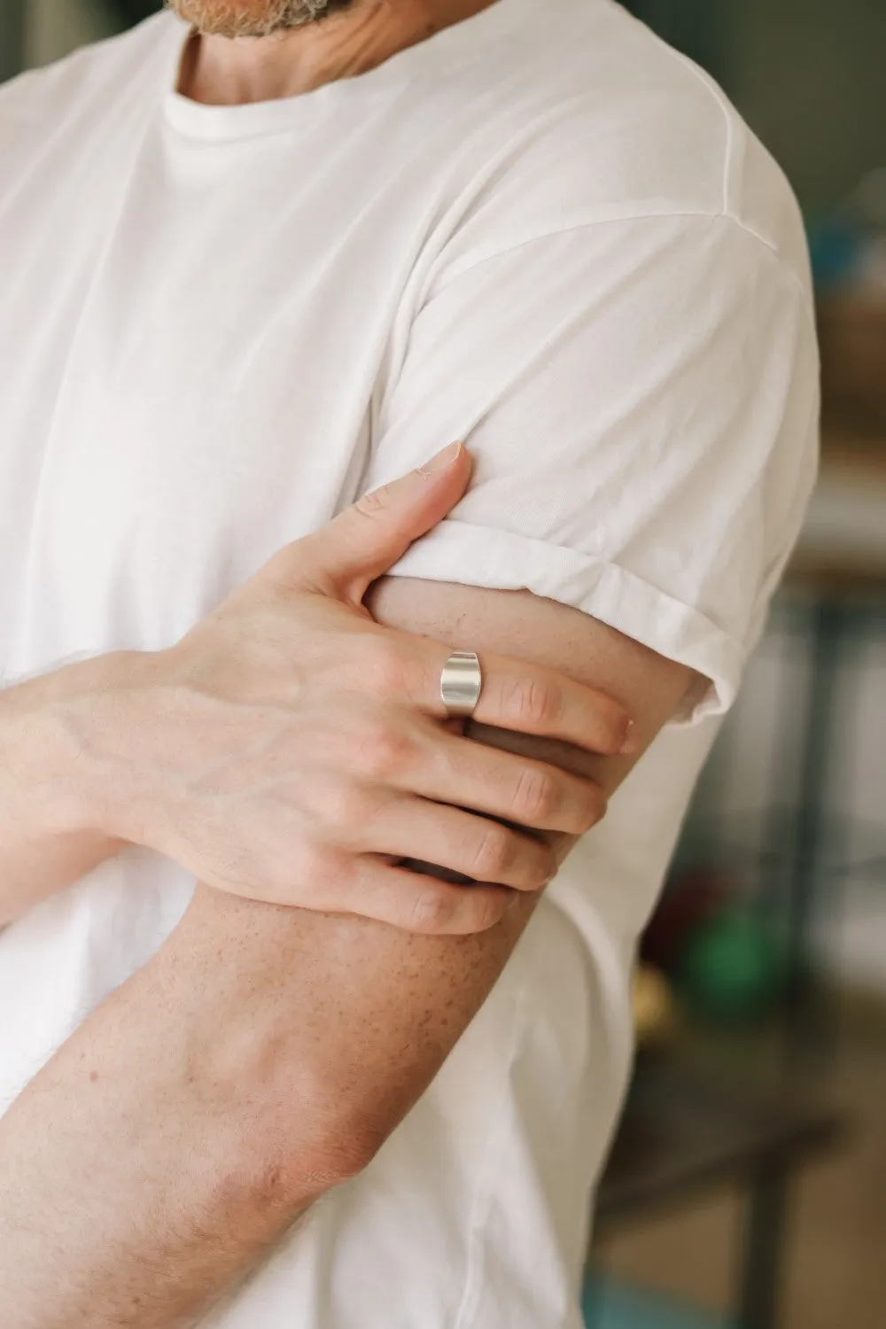 Ring for men, silver plain ring, men's ring, boyfriend gift for him, adjustable ring, wrapped ring, minimalist mens jewelry, stacking ring