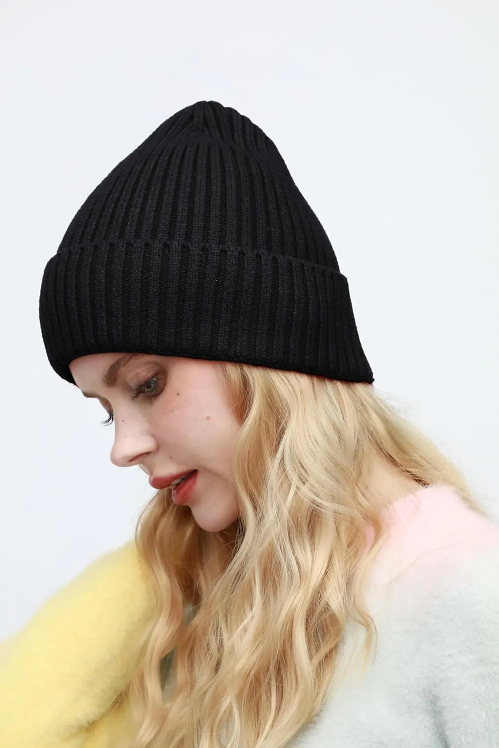 Satin Lined Beanie for Women Men, Womens Silk Lined Beanies, Wool Knit Cuffed Warm Winter Hats Skull Cap