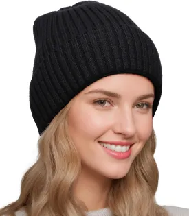 Satin Lined Beanie for Women Men, Womens Silk Lined Beanies, Wool Knit Cuffed Warm Winter Hats Skull Cap