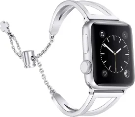 Secbolt Stainless Steel Bands Compatible with Apple Watch Band 38mm 40mm 41mm 42mm 44mm 45mm 46mm 49mm iWatch Series 10/9/Ultra/SE/8/7/6/5/4/3/2/1, Dressy Metal Bangle Bracelet Women
