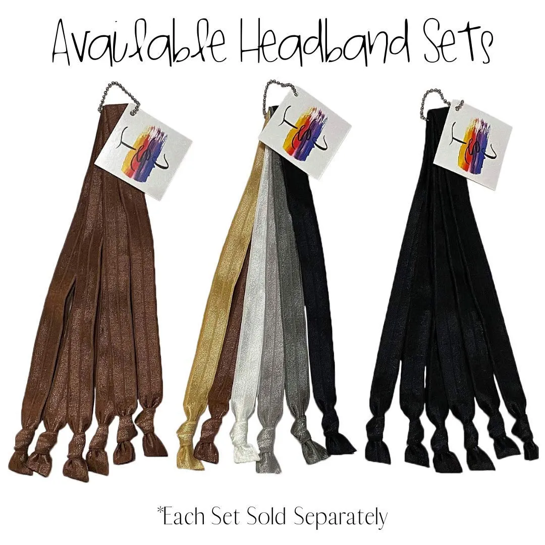 Solid No Crease Elastic Headband Hair Ties by This Season's Colors 5/8" Wide, Soft Stretch, Adjustable size: Sports, Casual Yoga (Classic Size, Brown)