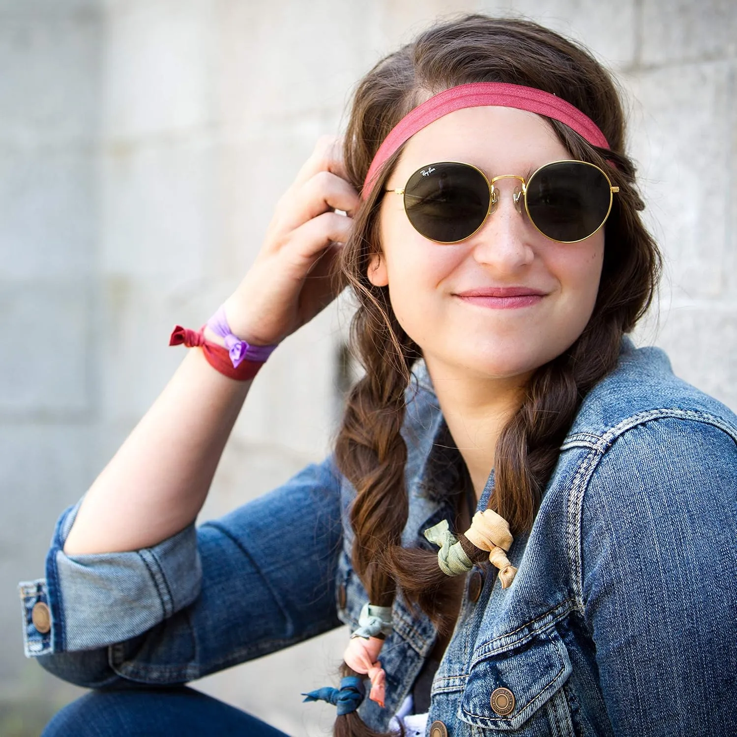 Solid No Crease Elastic Headband Hair Ties by This Season's Colors 5/8" Wide, Soft Stretch, Adjustable size: Sports, Casual Yoga (Classic Size, Brown)