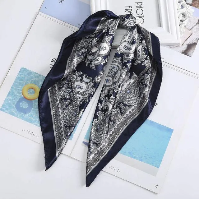 Square Head Scarves Print Bandanas Women Turban Headband Hair Band