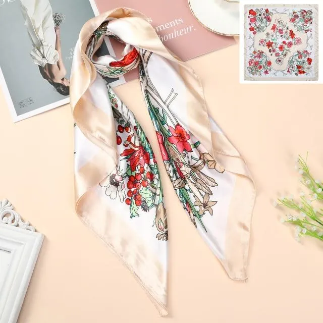 Square Head Scarves Print Bandanas Women Turban Headband Hair Band