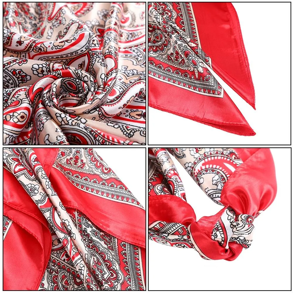 Square Head Scarves Print Bandanas Women Turban Headband Hair Band