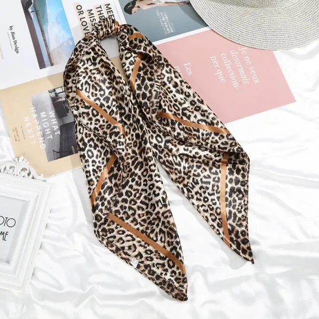 Square Head Scarves Print Bandanas Women Turban Headband Hair Band