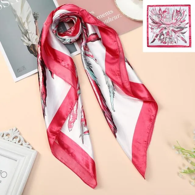 Square Head Scarves Print Bandanas Women Turban Headband Hair Band
