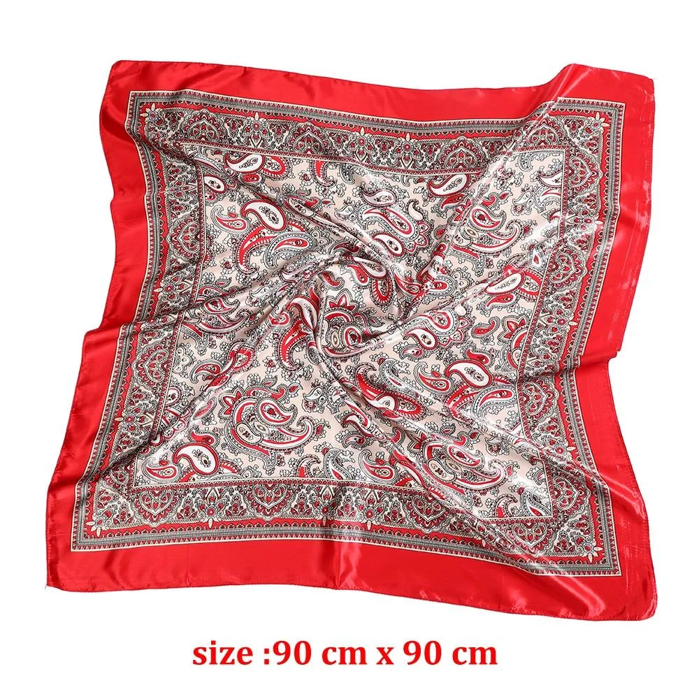 Square Head Scarves Print Bandanas Women Turban Headband Hair Band