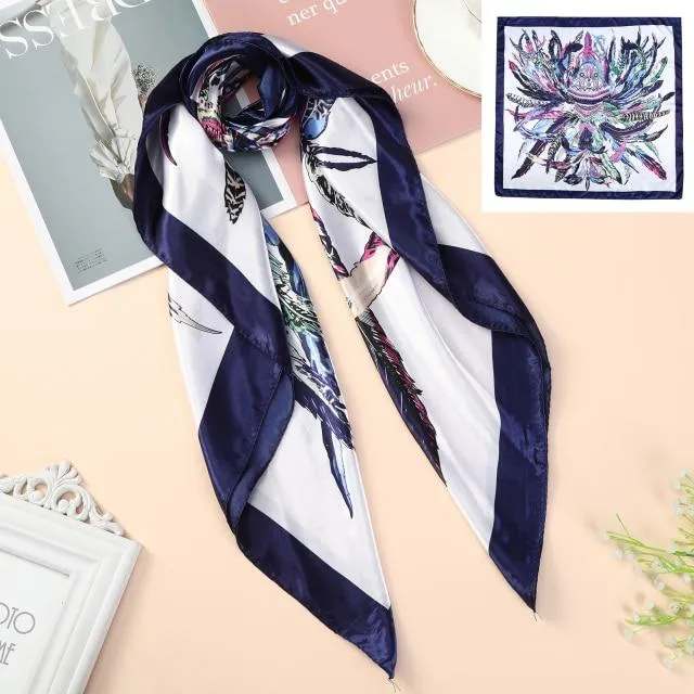 Square Head Scarves Print Bandanas Women Turban Headband Hair Band