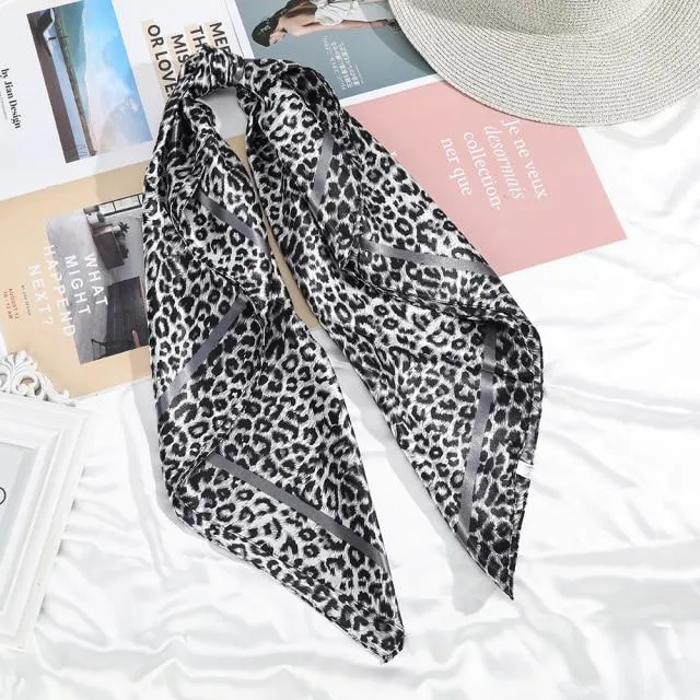 Square Head Scarves Print Bandanas Women Turban Headband Hair Band