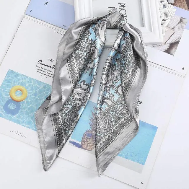 Square Head Scarves Print Bandanas Women Turban Headband Hair Band