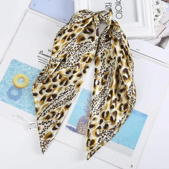 Square Head Scarves Print Bandanas Women Turban Headband Hair Band