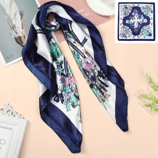 Square Head Scarves Print Bandanas Women Turban Headband Hair Band