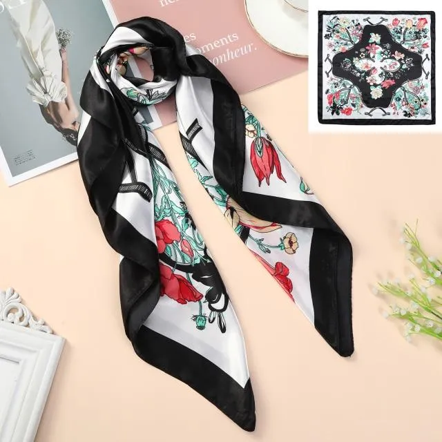 Square Head Scarves Print Bandanas Women Turban Headband Hair Band