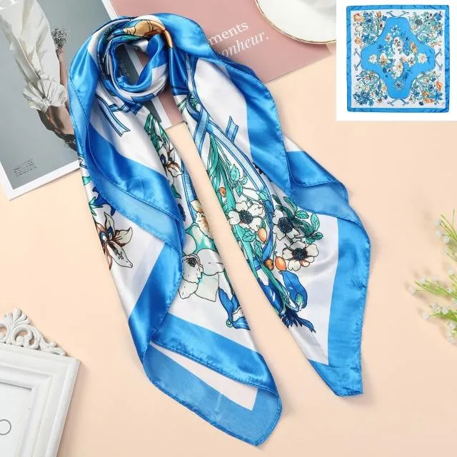 Square Head Scarves Print Bandanas Women Turban Headband Hair Band