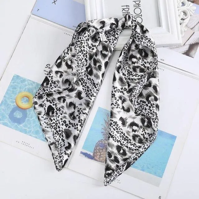 Square Head Scarves Print Bandanas Women Turban Headband Hair Band