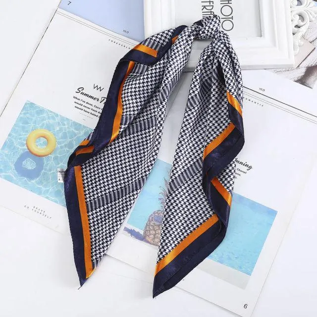 Square Head Scarves Print Bandanas Women Turban Headband Hair Band