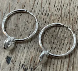 Sterling Silver Hoop and Hearts earrings