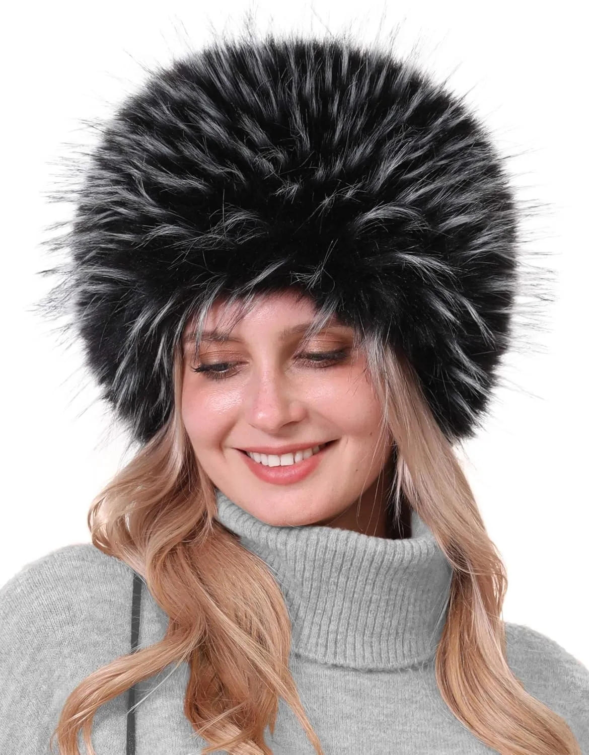 sy soul young Women's Winter Faux Fur Cossak Russian Style Hat Warm Cap