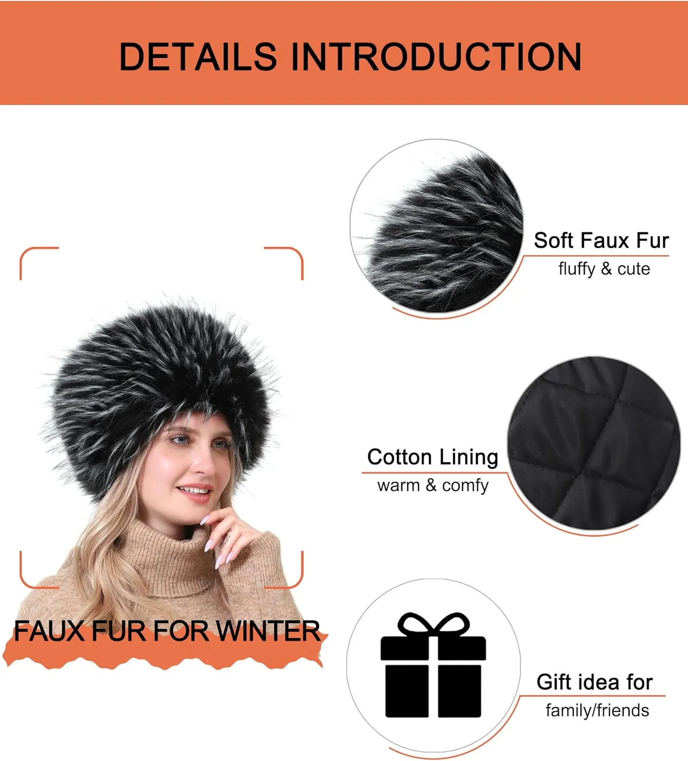 sy soul young Women's Winter Faux Fur Cossak Russian Style Hat Warm Cap