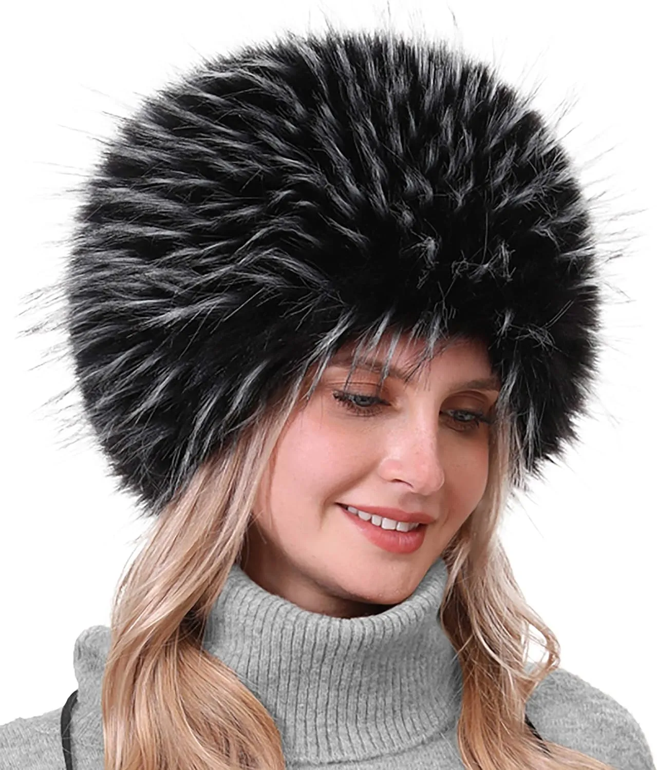 sy soul young Women's Winter Faux Fur Cossak Russian Style Hat Warm Cap