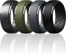 ThunderFit Men's Silicone Rings 10mm Wide 2.5mm Thick Rubber Bands, Breathable,Variety Multipack 1-7