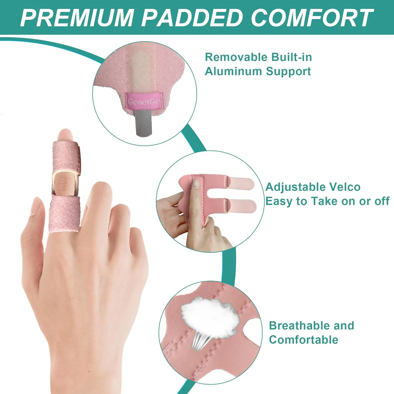 Trigger Finger Splint, 2pcs Finger Support Brace Mallet Finger Brace for Index, Middle, Ring Finger - Tendon Release & Pain Relief-Pink (Pink)