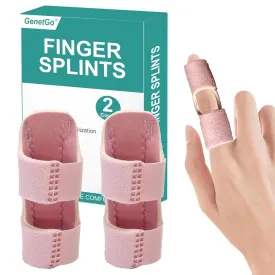 Trigger Finger Splint, 2pcs Finger Support Brace Mallet Finger Brace for Index, Middle, Ring Finger - Tendon Release & Pain Relief-Pink (Pink)
