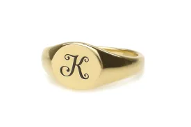 Vintage Letter Signet Ring - 14k Gold Personalized Jewelry - Cute Womens Ring - Gift For Her