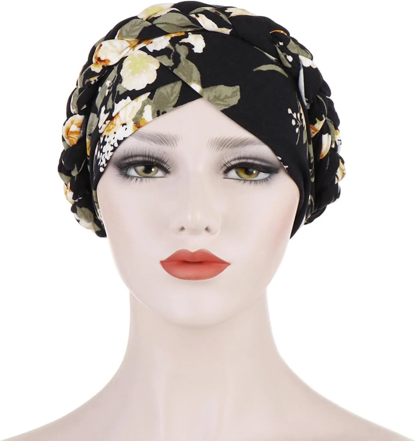 Womens Print Chemo Cancer Cap Braid Hair Cover African Pre-Tied Twisted Head Turbans Hats Head Wraps