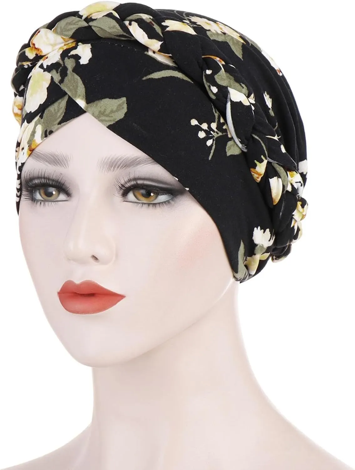 Womens Print Chemo Cancer Cap Braid Hair Cover African Pre-Tied Twisted Head Turbans Hats Head Wraps
