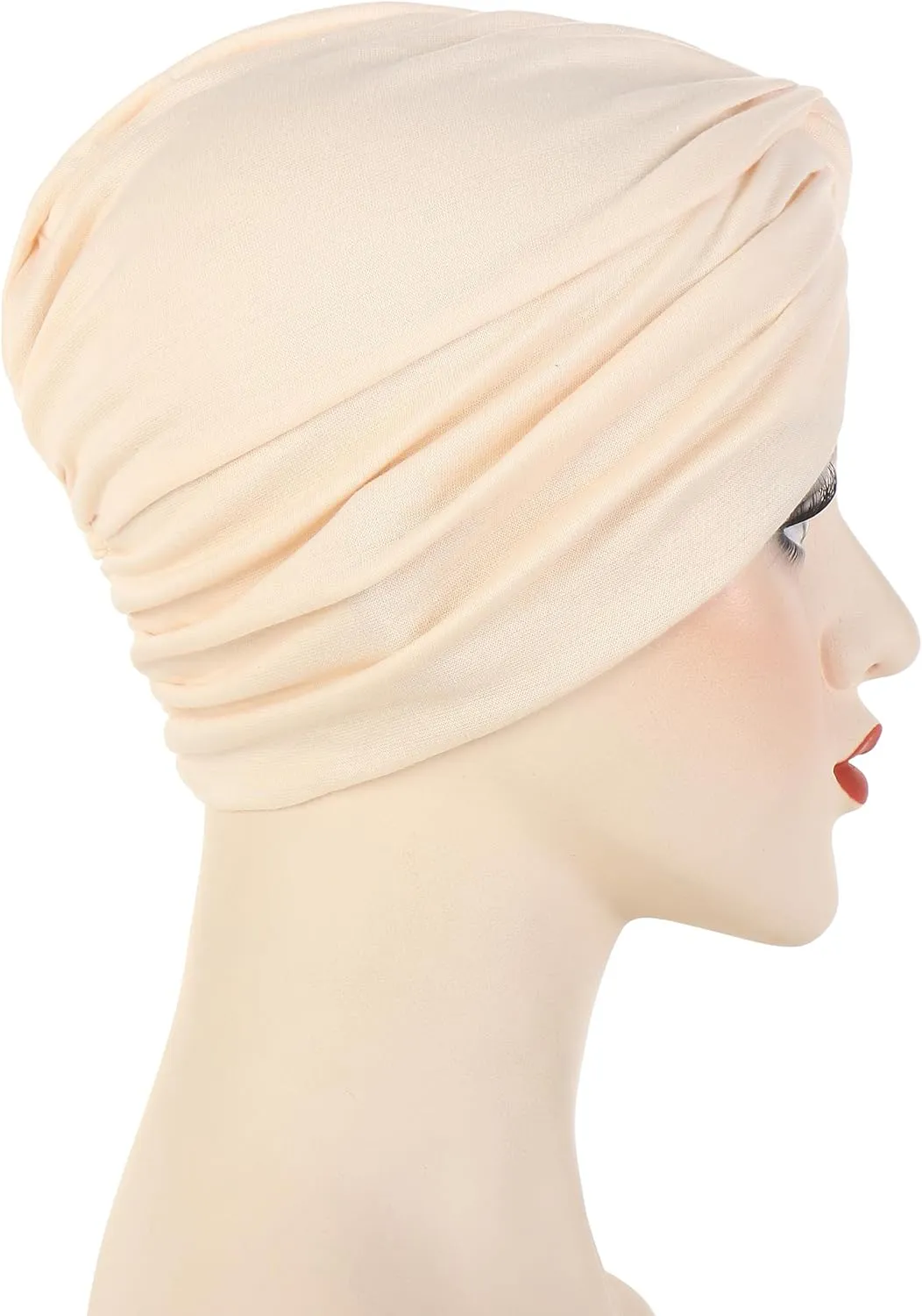 Women's Sleep Turban Pre Tied Cotton Chemo Cap Beanie Turban Headwear for Cancer Patients