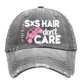 Women's UTV Hair Don't Care Hat, Custom Text, SXS, Side by Side, Baseball or High Ponytail Cap, 2 or 4 Seats, Off Road, Muddin' Gift for Her Wife Mom Daughter Friend Sister